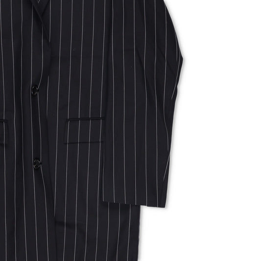 JUUN-J Unisex Striped Pinstripe Long Coat Wool Size 36 RRP1200 — View 2