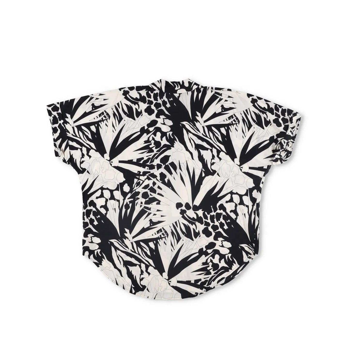 SAINT LAURENT Mens Button-Up Shirt Viscose Black White Short Sleeve 39 RRP 545 — View 10