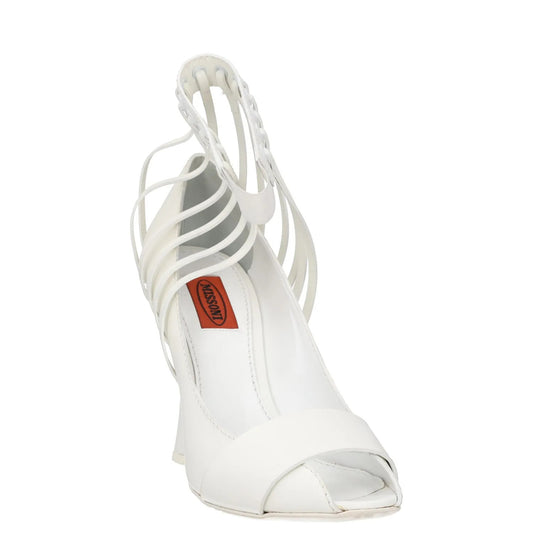 MISSONI Womens High Heels White Leather Ankle Strap Open Toe UK 6 RRP 150 — View 2