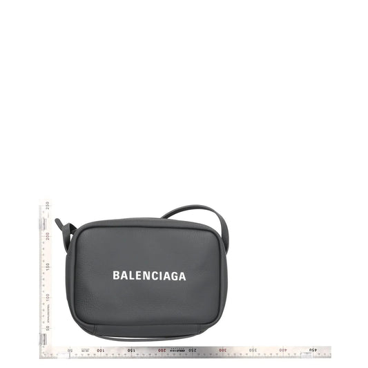 BALENCIAGA Womens Crossbody Bag Grey Leather Handbag Logo Size Small RRP 950 — View 2