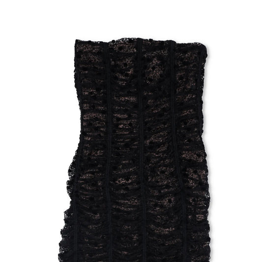 BALENCIAGA Womens Midi Dress Black Viscose Lace Strapless Size 38 RRP 800 — View 2
