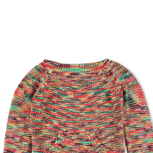 CHLOE Womens Knit Rainbow Kangaroo Pouch Pullover Jumper Multicoloured L RRP 730 — View 2