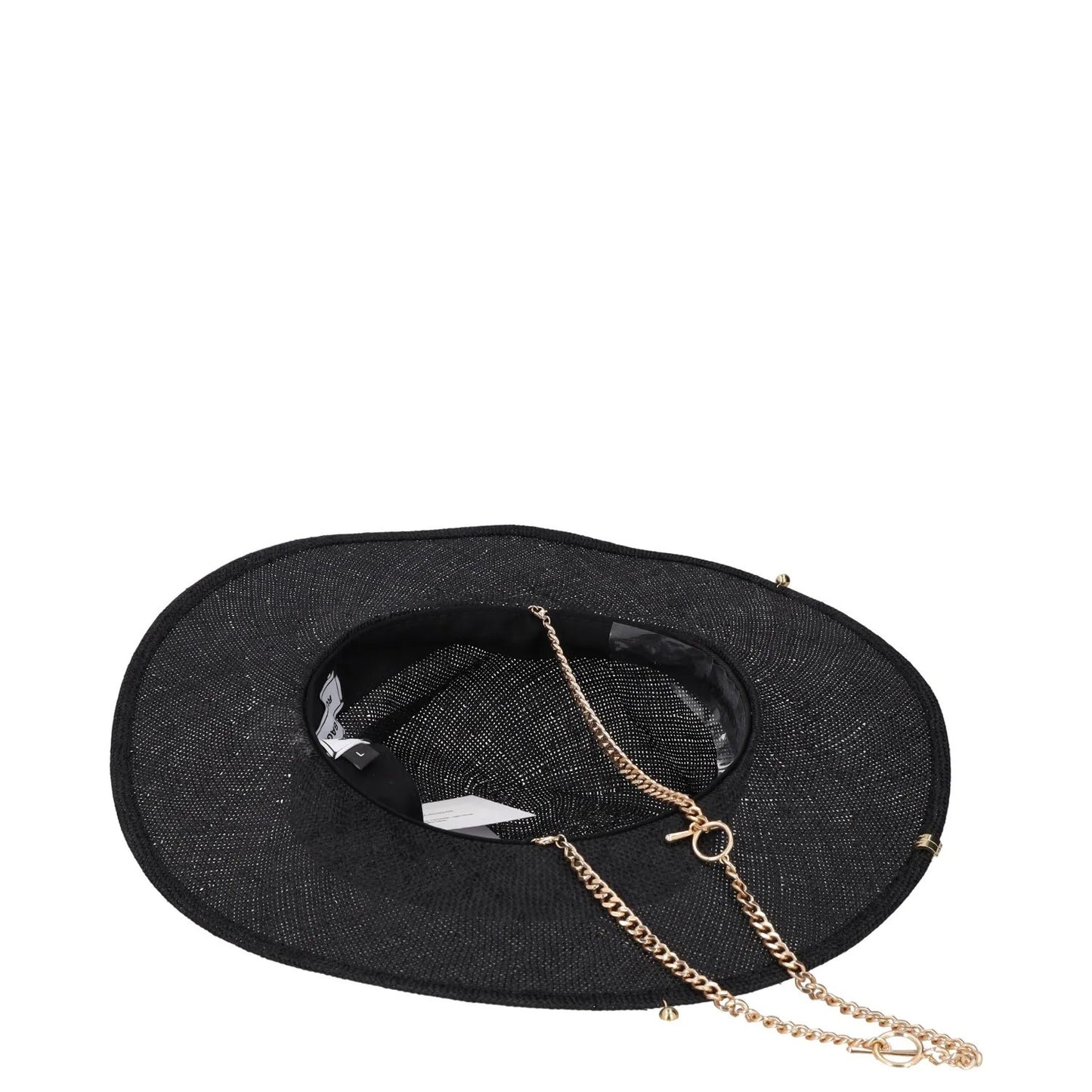 RUSLAN BAGINSKIY Womens Chain Strap Fedora Hat Black Chain Strap Size L RRP 363 — View 9