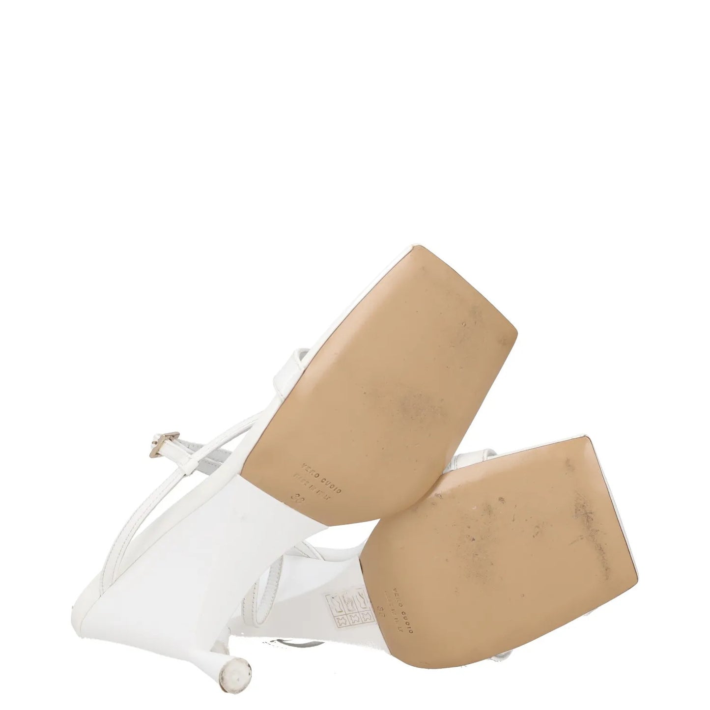 GIABORGHINI Womens Heels White Leather Mid Heel Square Toe UK 5 RRP 375 — View 8
