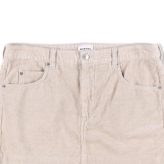 ISABEL MARANT ETOILE Womens Rania Mini Pencil Skirt Neutrals Corduroy 44 RRP 255 — View 2