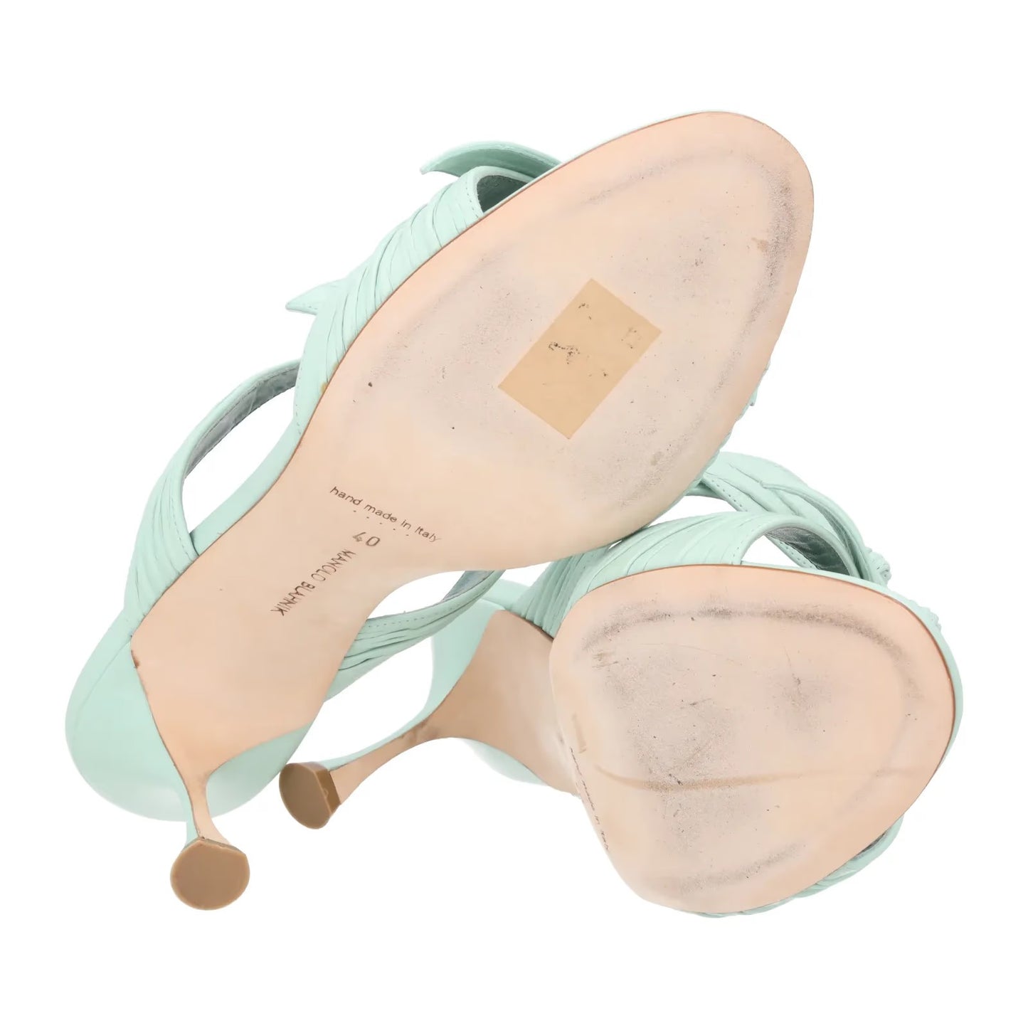 MANOLO BLAHNIK Womens Lollo 70 High Heel Double Strap Sandal Leather UK7 RRP 909 — View 10
