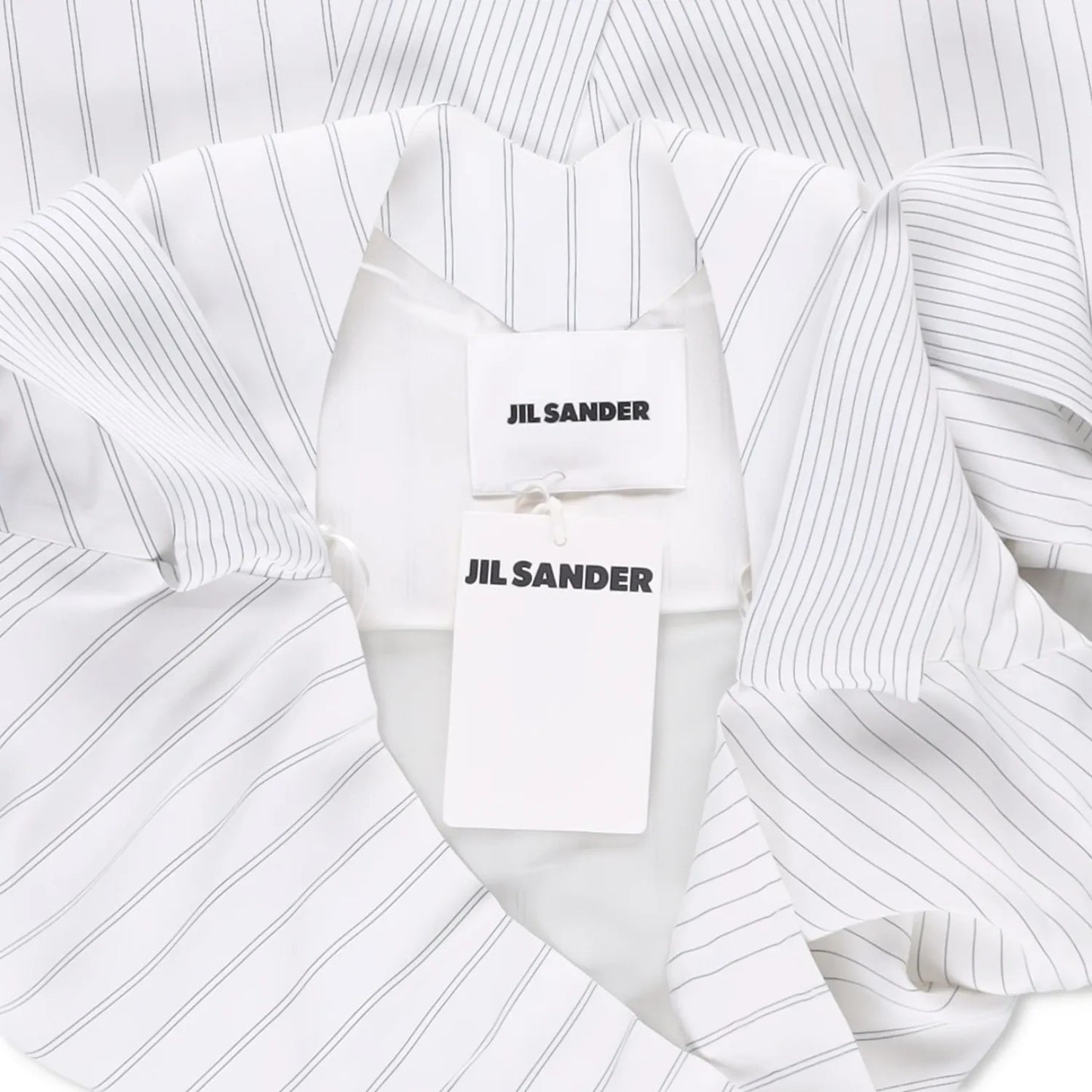 JIL SANDER Womens Dress Silk Blend Mini White Striped Sleeveless Size 38 RRP 350 — View 8