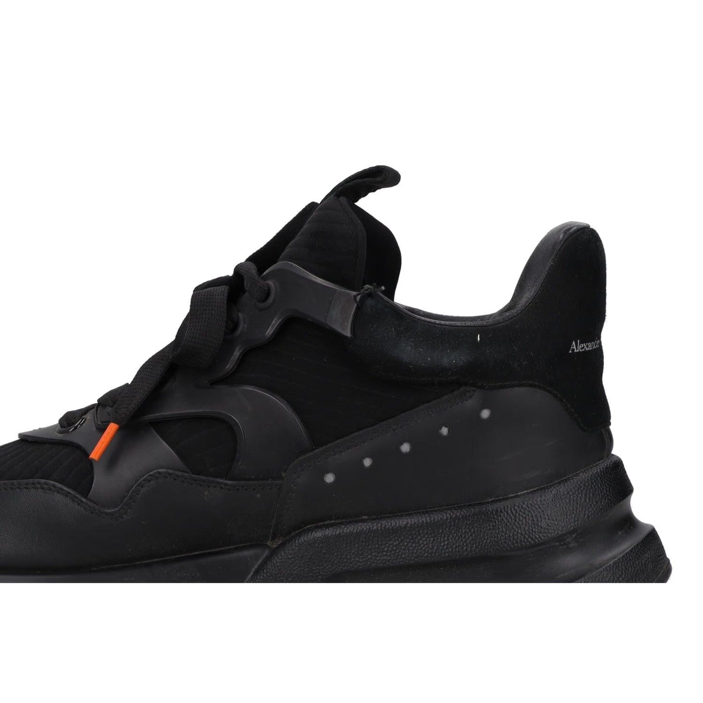 ALEXANDER MCQUEEN Mens Trainers Black Leather Mid Top Lace Up UK 7 RRP 590 — View 9