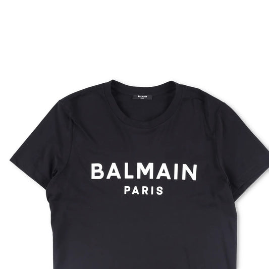 BALMAIN Mens T-Shirt Cotton Crew Neck Short Sleeve Logo Black Size L RRP 325 — View 2