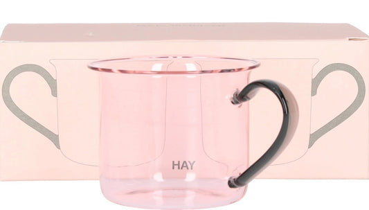 HAY 1/2 200ml Mug Pink See Through With Handle Glass Round One Size RRP 40 — View 2