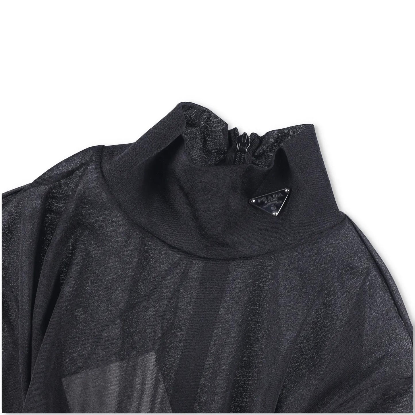 PRADA Womens Allinone Bodysuit High Neck Long Sleeve Fitted Black 38 RRP 770 — View 9