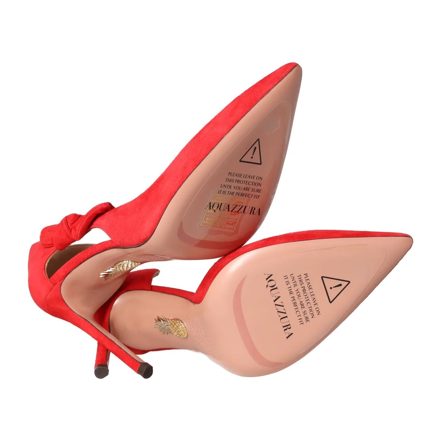 AQUAZZURA Womens Very Bow Tie Pump Red Suede Stylish Stiletto UK 4 RRP 652 — View 8