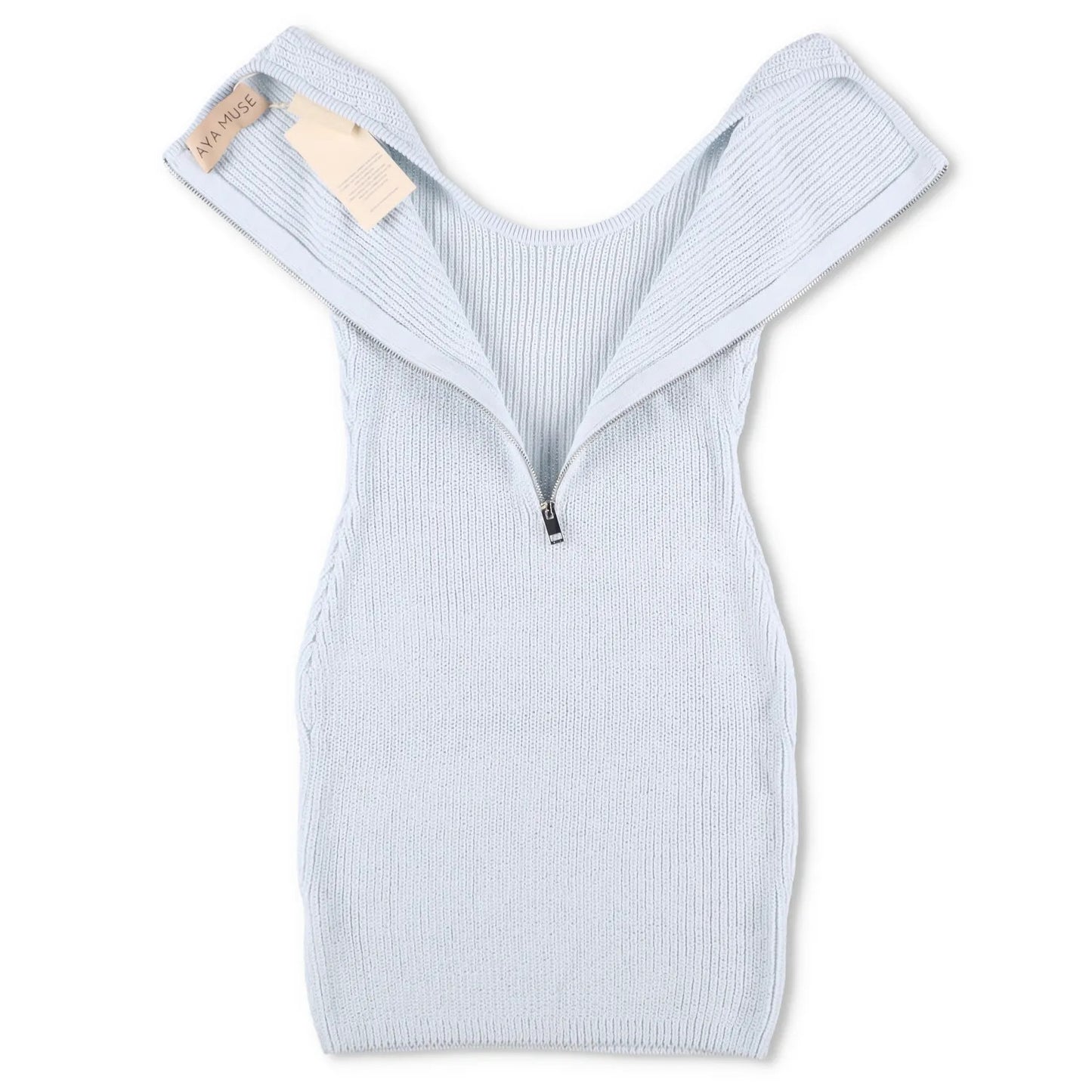 AYA MUSE Womens Belu Dress Mini Scoop Neck Sky Melt Blue Sleeveless L RRP 605 — View 9