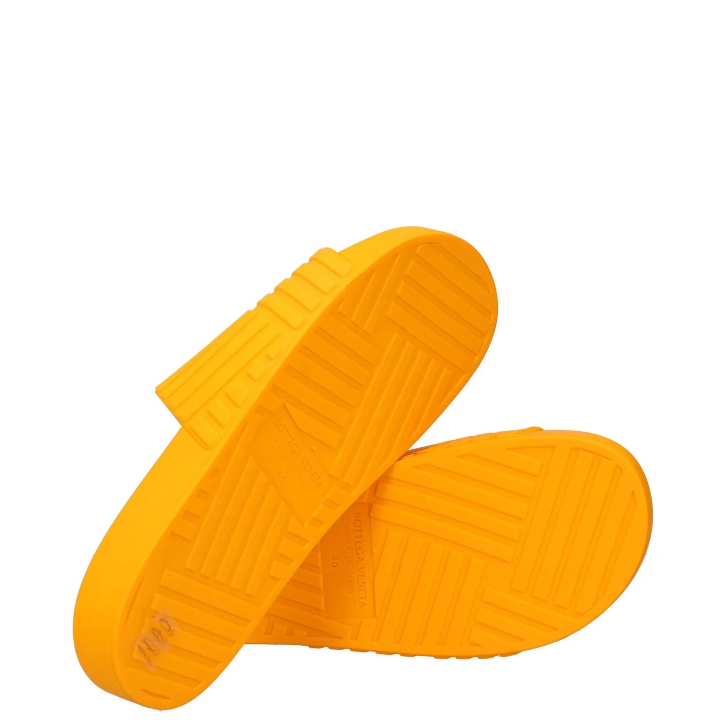 BOTTEGA VENETA Womens Slides Flat Rubber Geometric Print Orange UK 7 RRP 300 — View 8