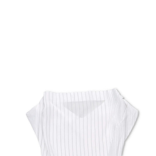 JIL SANDER Womens Dress Silk Blend Mini White Striped Sleeveless Size 38 RRP 350 — View 2