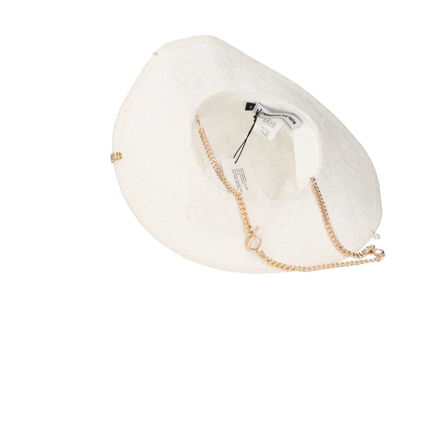 RUSLAN BAGINSKIY Womens Fedora Hat Chain Strap Neutrals Fedoras Size M RRP 345 — View 10