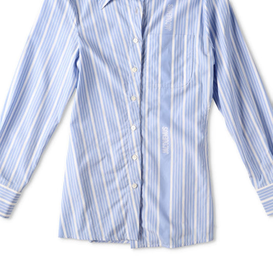 JACQUEMUS Womens La Chemise Pablo Long Sleeve Bown Stripe Shirt Black 36 RRP 591 — View 2