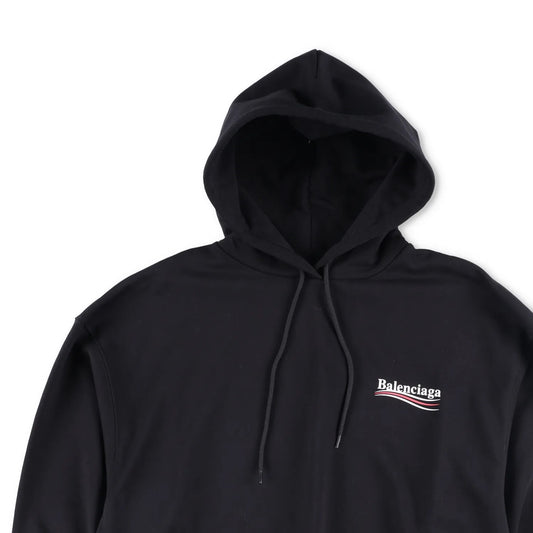 BALENCIAGA Unisex Adults Hoodie Cotton Black Kangaroo Pocket Logo XS RRP 690 — View 2