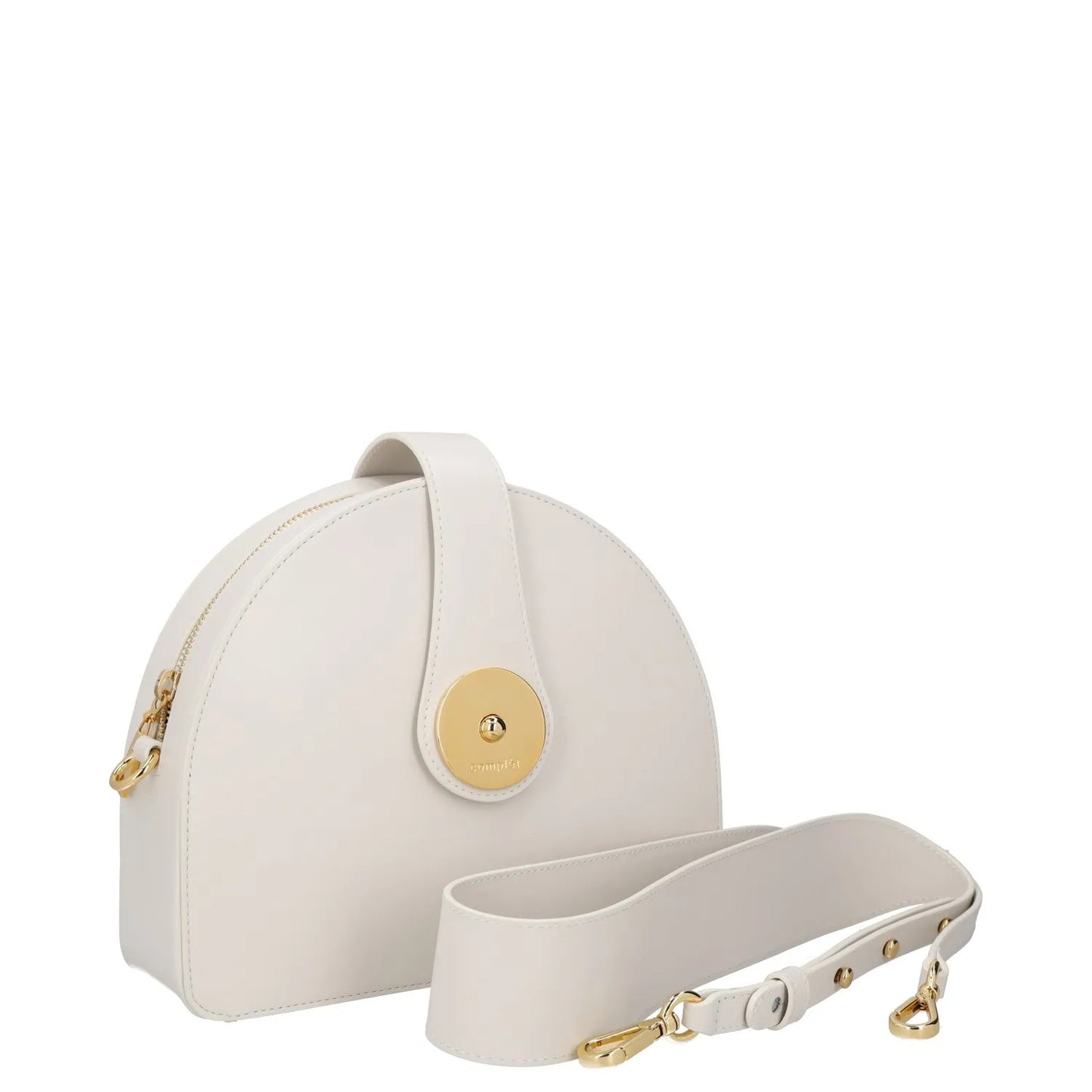 COMPLET Womens Midge Crossbody Bag Leather White Snap Closure Zip Size M RRP 500 — View 9