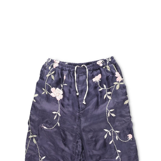 BY WALID Women Nia Silk Trousers Floral Embroidered Relaxed Multicolour M RRP700 — View 2