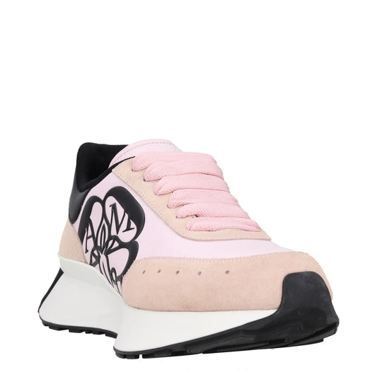 ALEXANDER MCQUEEN Womens Trainer Pink Leather Sneaker Low Top Lace Up UK3 RRP650 — View 2