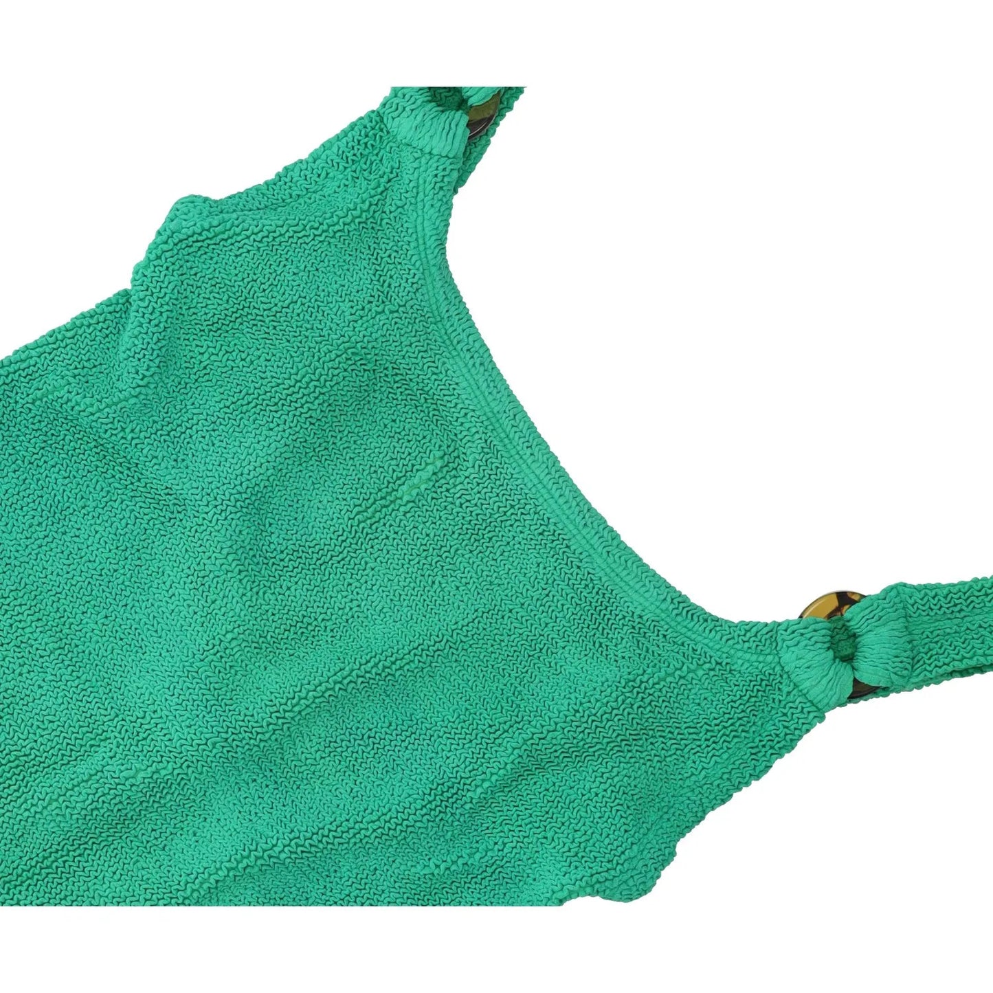 HUNZA G Womens Domino Swimdress Emerald Green Crinkle One Piece One Size RRP 150 — View 8