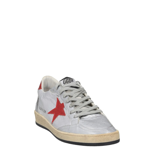 GOLDEN GOOSE Mens Trainers Silver Red Leather Low Top Lace Up UK 6 RRP 485 — View 2