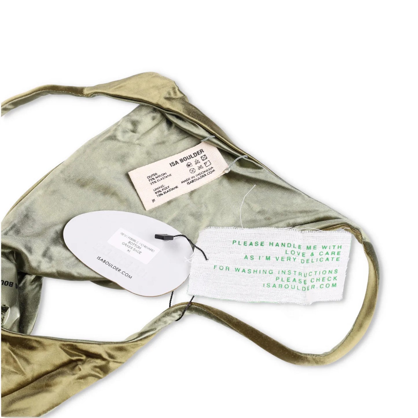 ISA BOULDER Womens Reversible Forward Bikini Bottom Grass Metallic XL RRP 135 — View 5