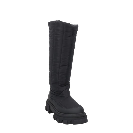 GIA COUTURE Womens Knee High Boot Black Fabric Flat Rubber Padded EU35 RRP500 — View 2