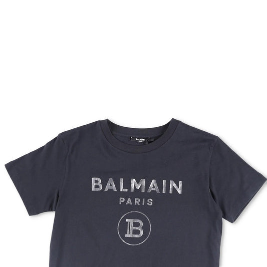 BALMAIN Womens T-Shirt Cotton Crew Neck Short Sleeve Logo Black Size 12 RRP 225 — View 2