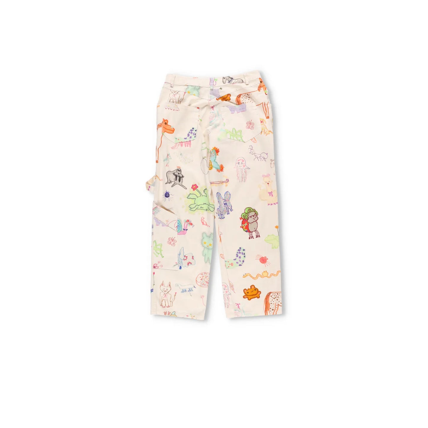 COLLINA STRADA Trousers White Artistic Print Flat Front Cotton Size M RRP 450 — View 10