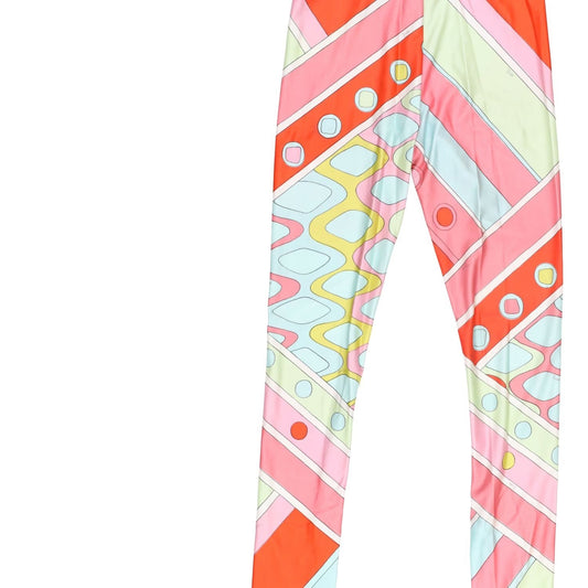 EMILIO PUCCI Womens Shiny Lycra Leggings In Vivara Multicoloured Size 8 RRP 400 — View 2
