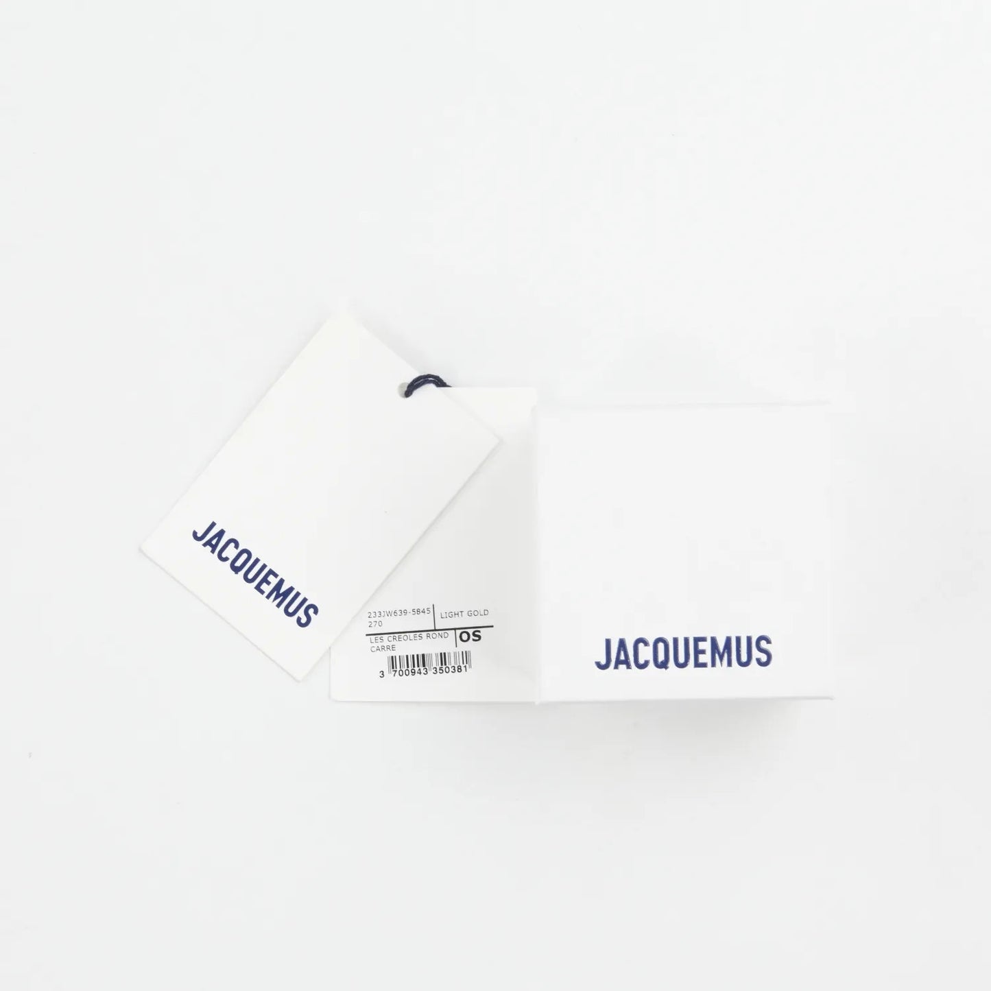 JACQUEMUS Les Creoles Rond Carre Silver Metallic Huggie Earrings Hoop OS RRP 330 — View 4