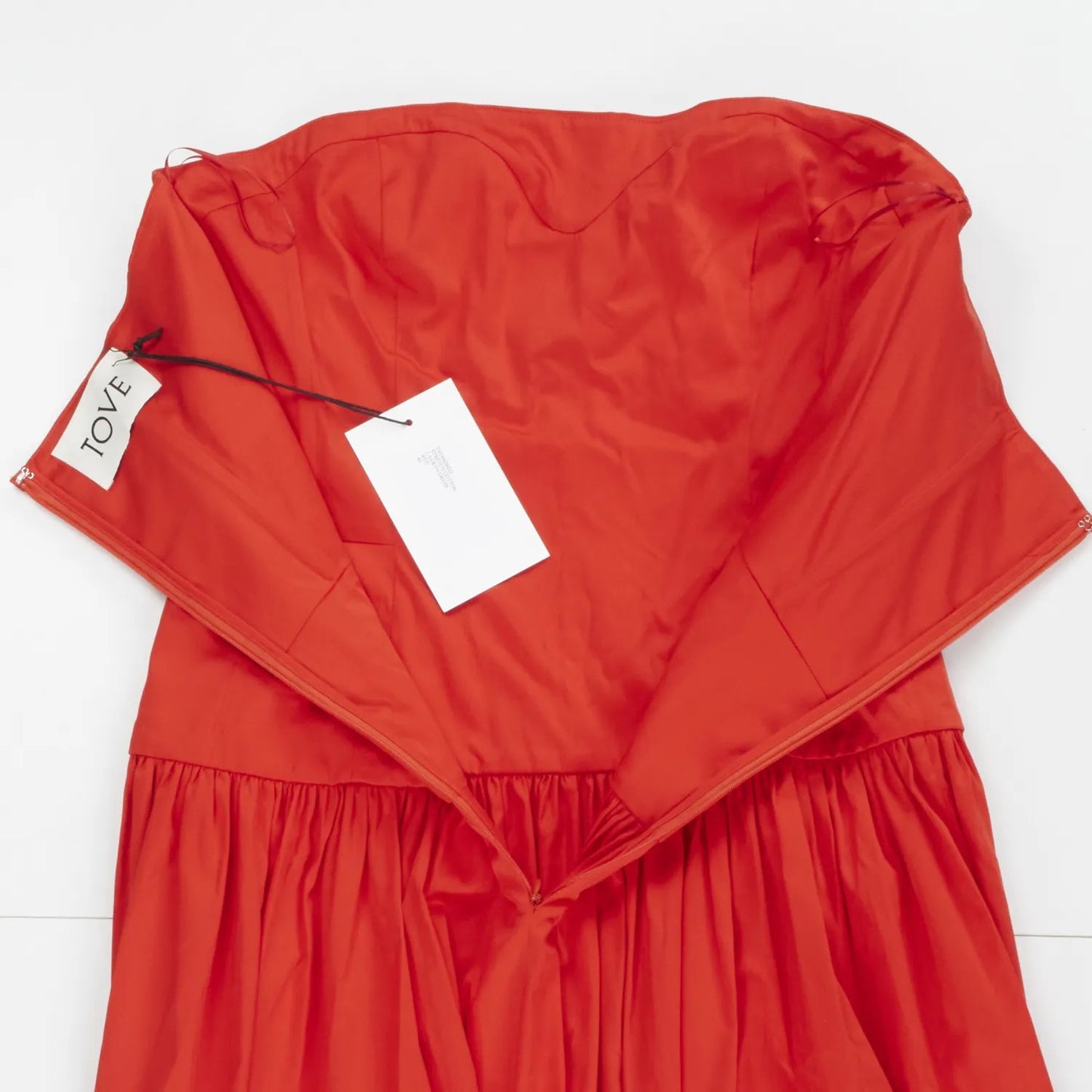 TOVE Womens Lauryn Strapless Red Midi Dress Sweetheart Neckline Size 40 RRP 635 — View 12