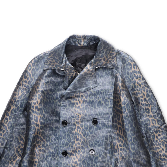 DIOR HOMME Mens Jacket Trench Overcoat Belted Leopard Print Grey Size 52 RRP1850 — View 2