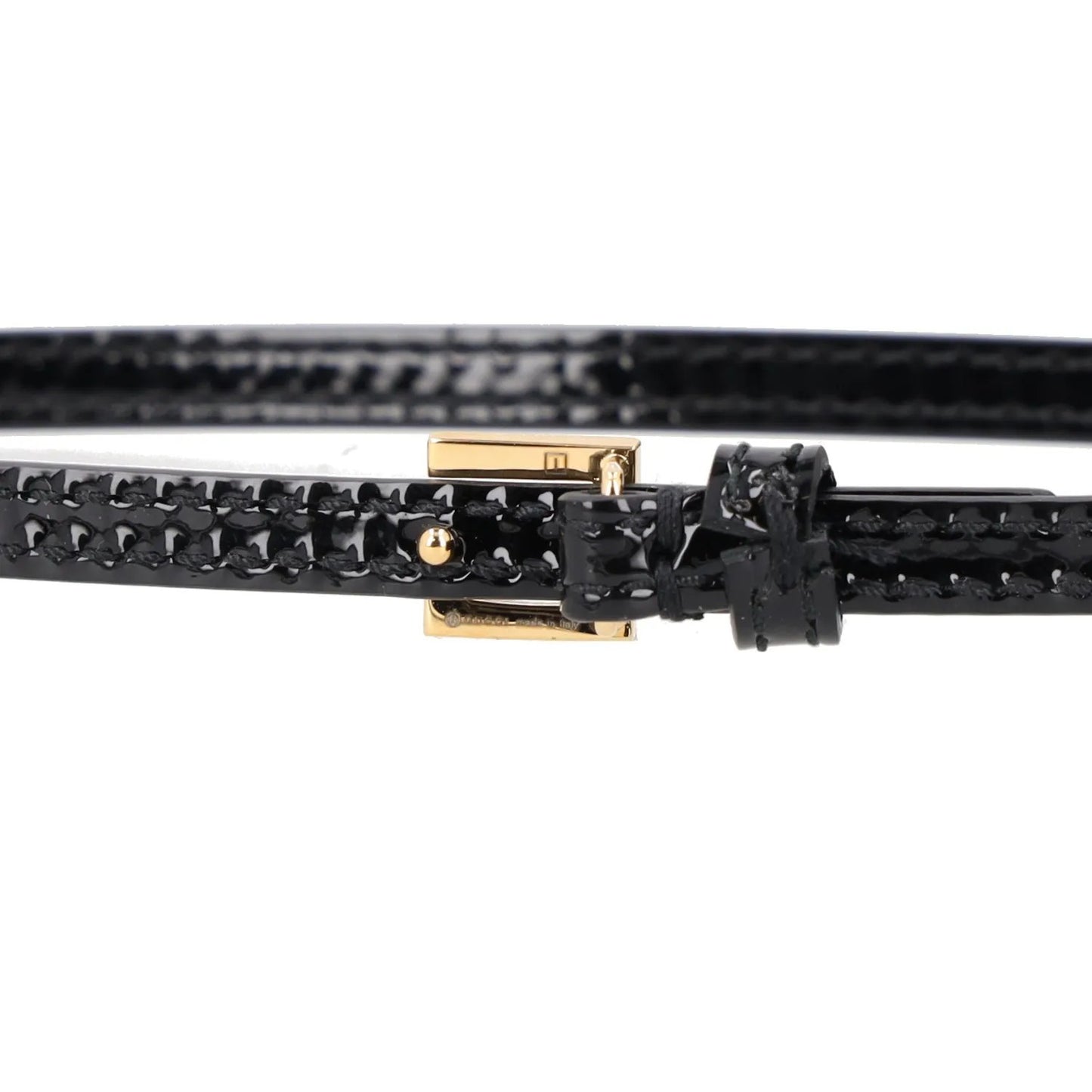 GUCCI Womens Bracelet Black Leather Gold Logo Thin G Logo RRP 225 — View 7