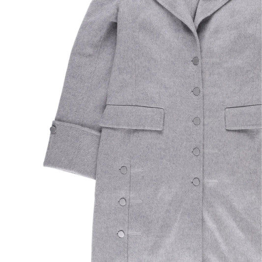 J.W.Anderson Mens Straight Fit Multi Button Grey Wool Blend Overcoat 8 RRP 1210 — View 2