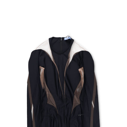 MUGLER Bodycon Mini Dress Black Nude 01 Black Mini Dresses Size 40 RRP 650 — View 2