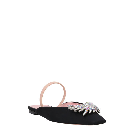 PIFERI Womens Drizella Flat Square Toe Pump Satin Crystal Black UK5 RRP 575 — View 2
