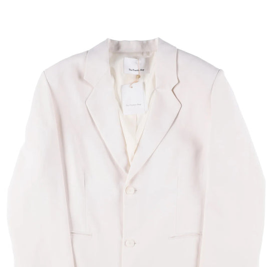 FRANKIE SHOP Womens Aiden Single Breasted Blazer Linen White Size S RRP 350 — View 2