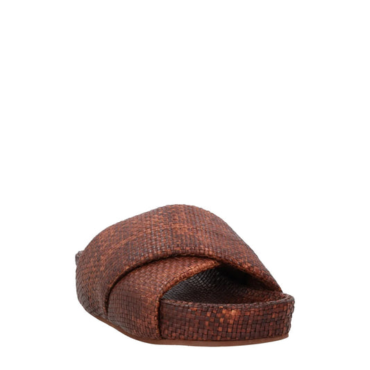ST AGNI Womens Flatform Cross Slides Woven Leather Brown Comfy UK7 RRP 250 — View 2