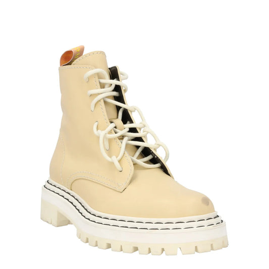 PROENZA SCHOULER Womens Beige Leather Flat Heel Ankle Combat Boots UK 3 RRP 795 — View 2