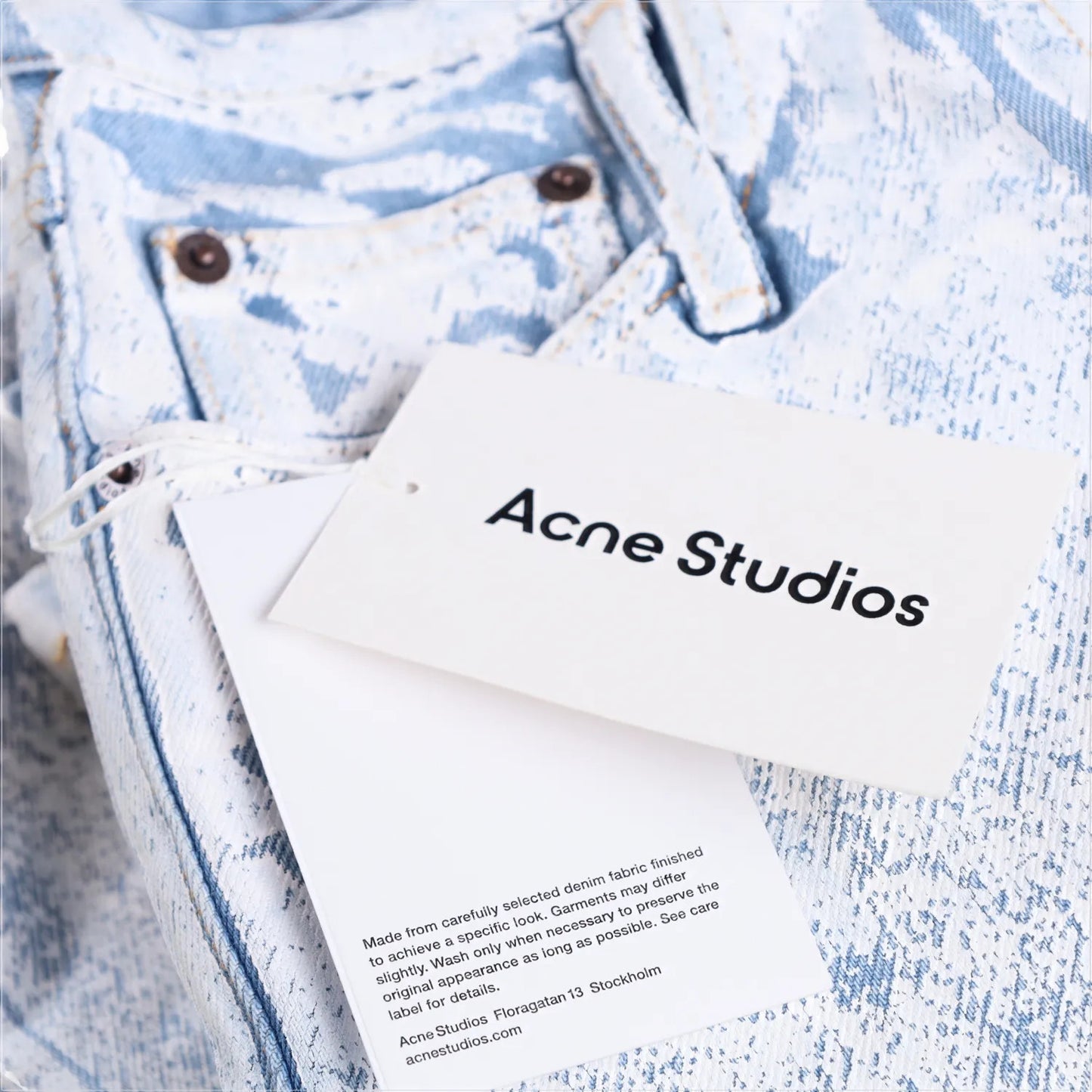 ACNE STUDIOS Womens Straight Leg Jeans Light Blue White 5 Pocket Denim 34 RRP925 — View 8