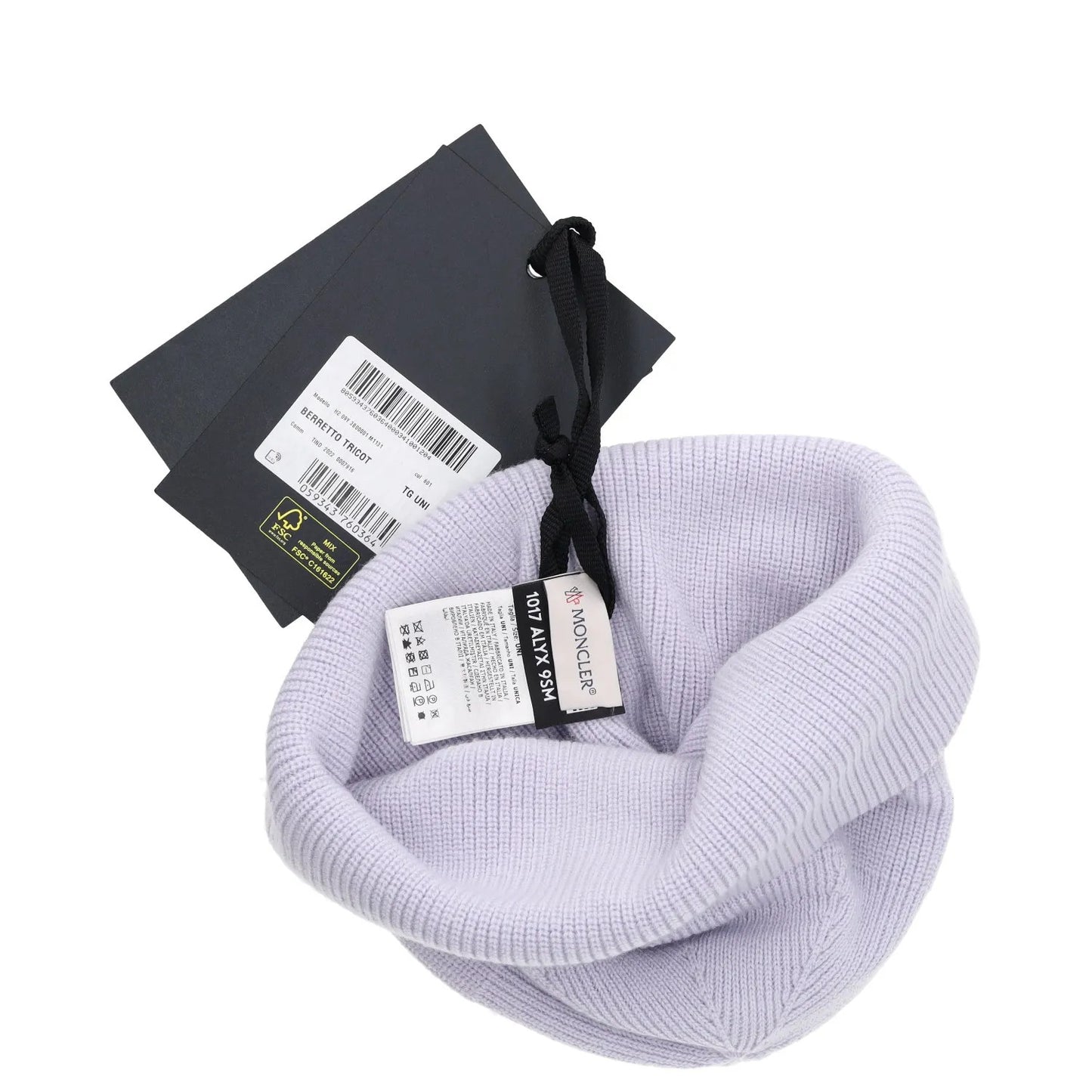 MONCLER GENIUS X Alyx Mens Hat Purple Beanie Purple Knit Logo One Size RRP 185 — View 5