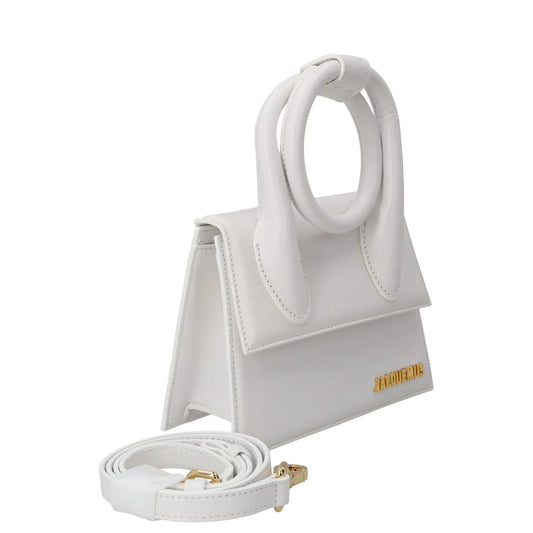 JACQUEMUS Womens Le Chiquito Noeud Leather Tote Bag White One Size RRP 745 — View 2