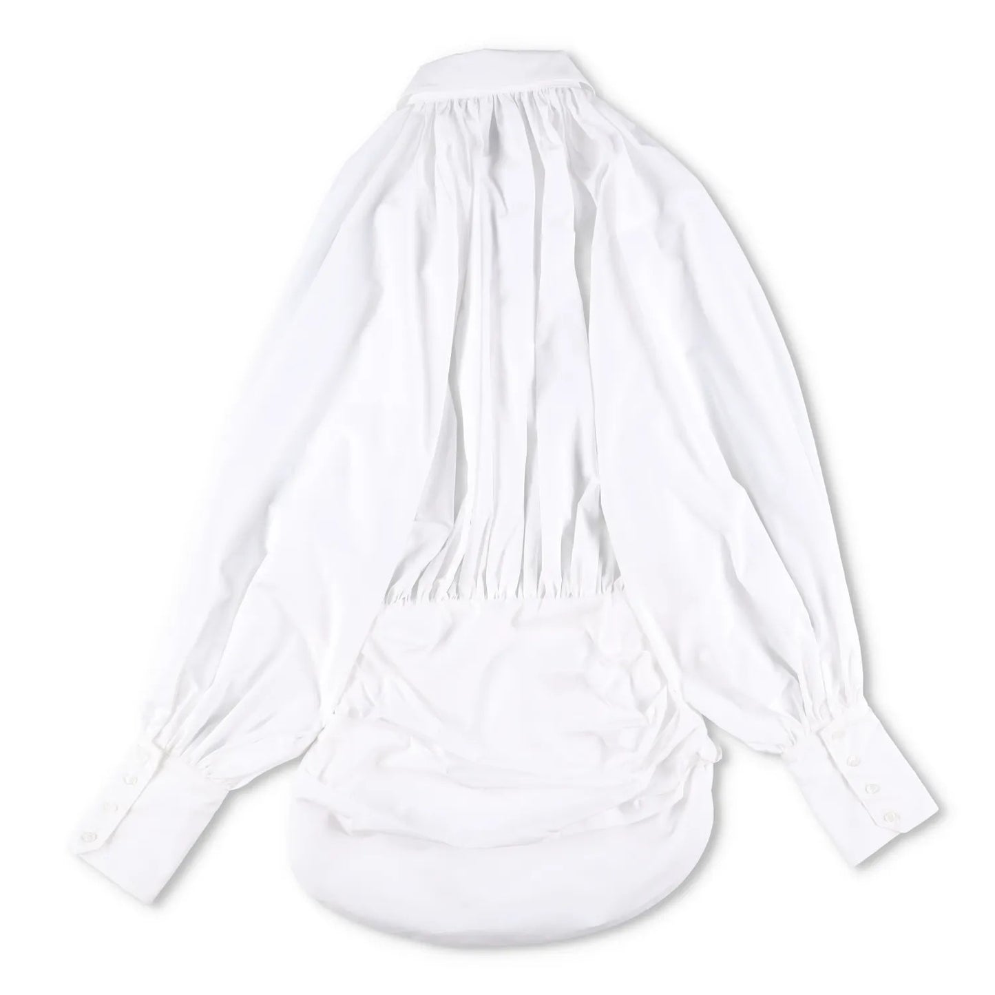 MONOT Womens Long Sleeve Big Lapel Shirt Mini Dress White Collared Size 8 RRP839 — View 9