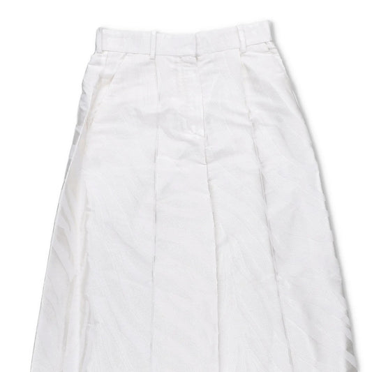 NINA RICCI Zebra-Jacquard Palazzo Pants White Wide Leg Trousers Size 38 RRP 675 — View 2