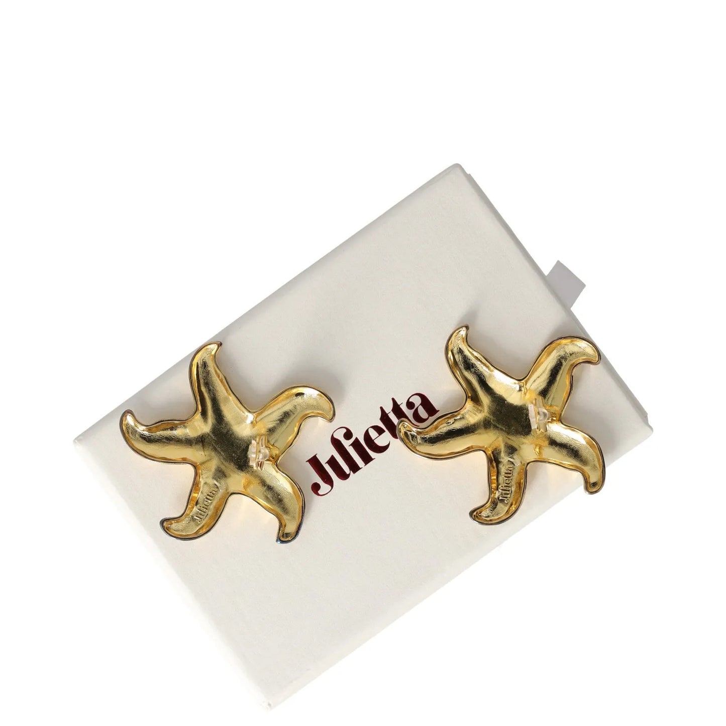 JULIETTA Womens Clip On Earrings Gold Brass Star Design One Size RRP 70 — View 5