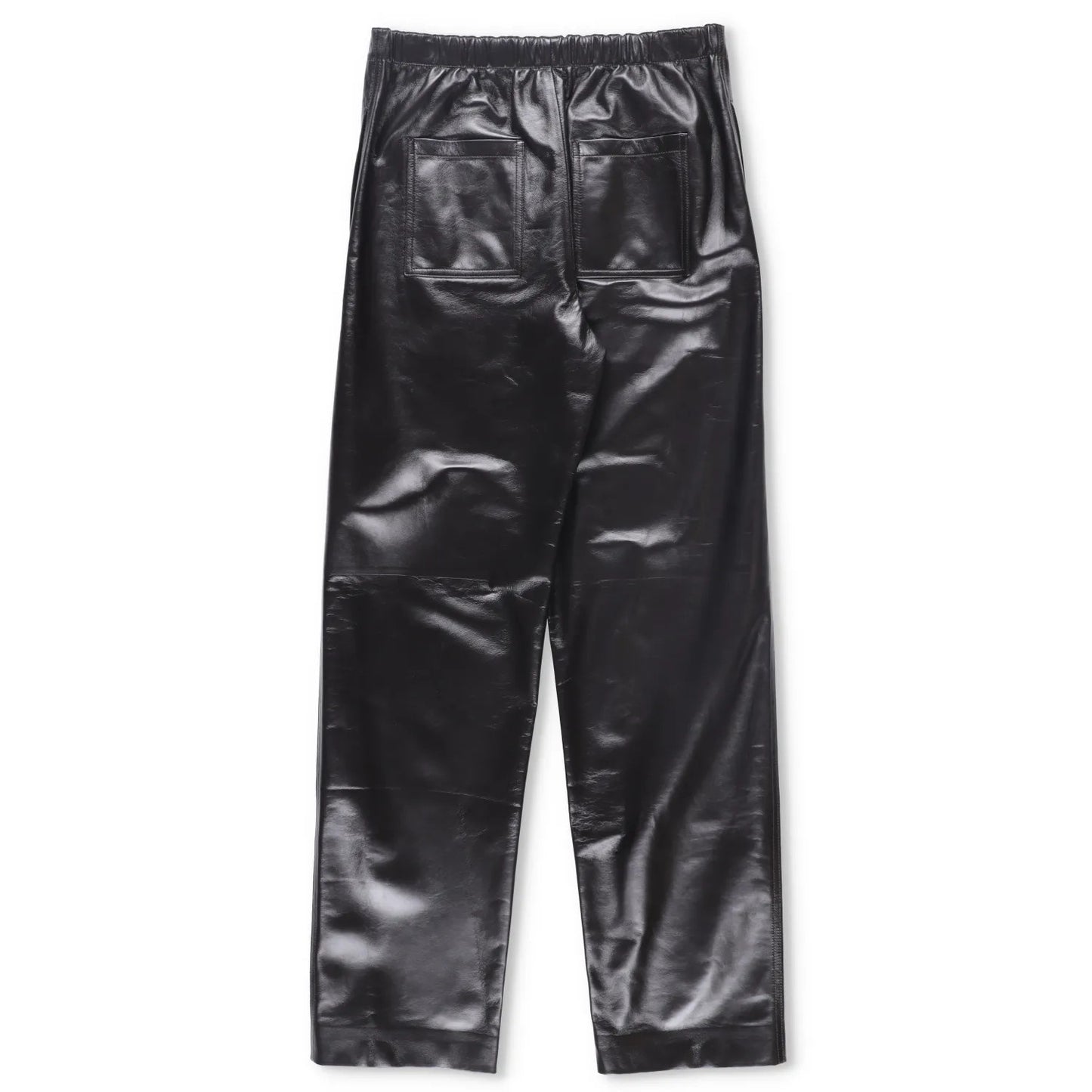 BOTTEGA VENETA Womens Leather Trousers Stretch Waist Straight Green 38 RRP 3682 — View 8