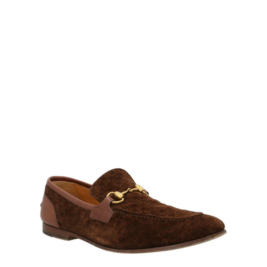GUCCI Mens Jordan Leather Loafers Core Brown Flat Small Heel Size UK 9 RRP 645 — View 2